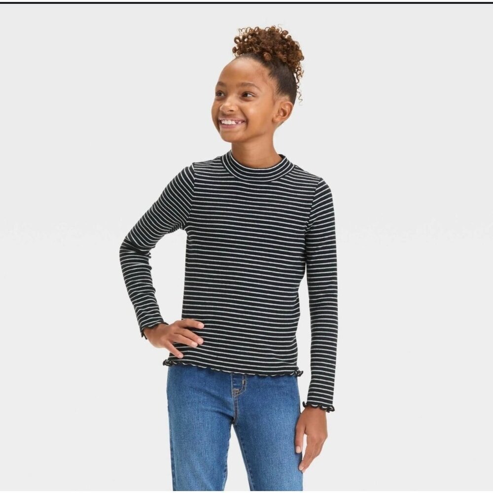 Cat & Jack Girl's Ribbed Long Sleeve Shirt Size M 8 NWT
